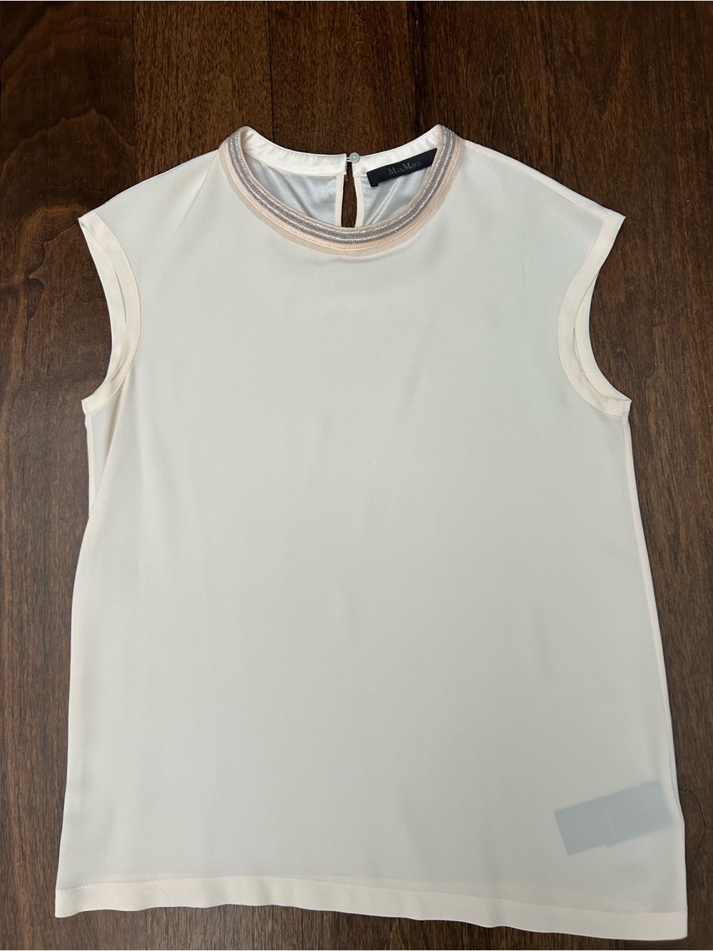 MaxMara Sleeveless Cream Mock Neck Camisole